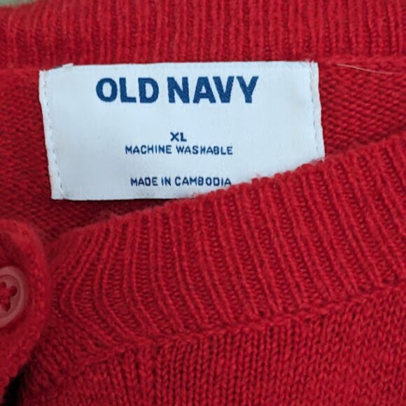 Red Old Navy Button-up Cardigan - Picture 3 of 3